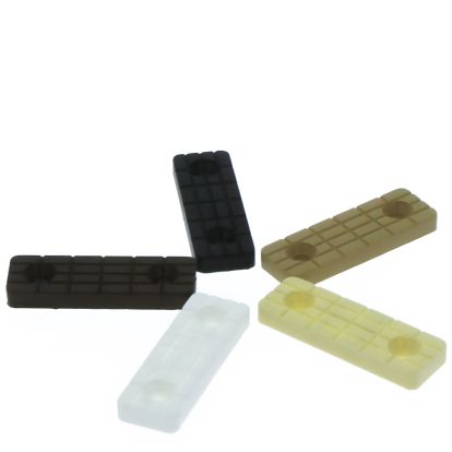 Alunecator din plastic rectangular alb (100 buc)