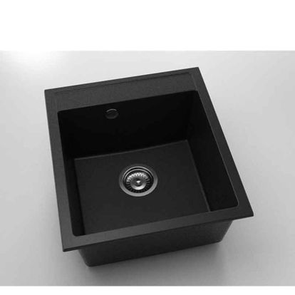 Chiuveta cu o cuva Fat Avangard 51 x 56 cm, black metallic 1008