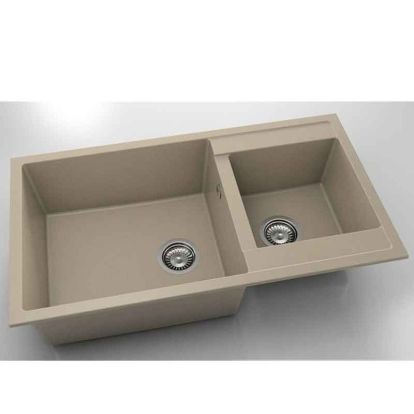 Chiuveta cu doua cuve Fat Avangard 95 x 49 cm, dark beige 1004