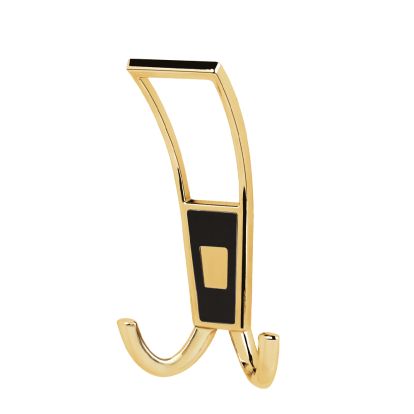 Cuier Fiesta din metal auriu cu ornament plastic negru