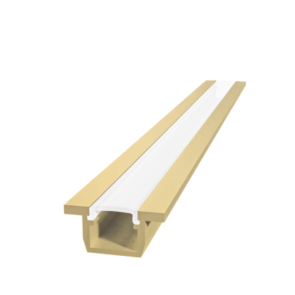 Set profil auriu PVC dispersor+alum. pt LED incastrat tip U 2.5 ml 21588.21.250+21585.03.250 8607