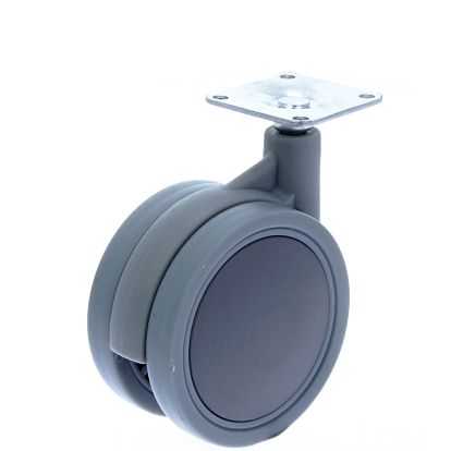 Rotila din plastic gri D75 dubla cu flansa metalica, 35 kg