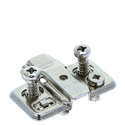 Placuta TITUS cu reglaj 3D pt balama (T-type) cu clips aplicata/semiaplicata H~0 mm