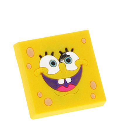 Buton mobila patrat galben din plastic flexibil 38776