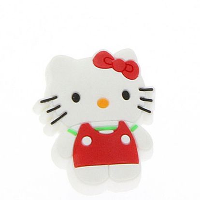 Buton mobila pisica alb/rosu din plastic flexibil 38768