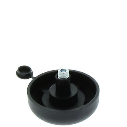 Picior sofa Zeno rotund reglabil din plastic H17xD47, negru (4 buc)
