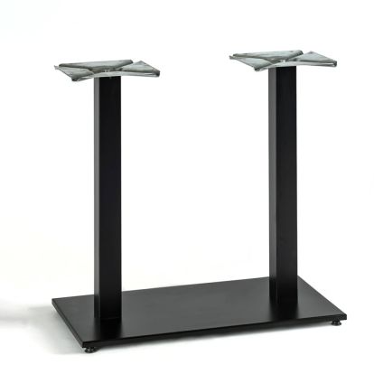 Picior central Duo din oțel cu baza dreptunghiulară H720, negru