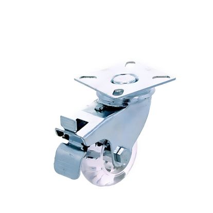 Rotila din silicon transparent D50 cu frana si flansa metalica, 40 kg (4 buc)