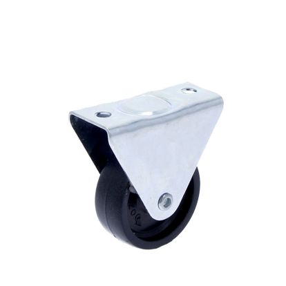 Rotila din plastic negru D50 cu flansa metalica, 35 kg (4 buc)