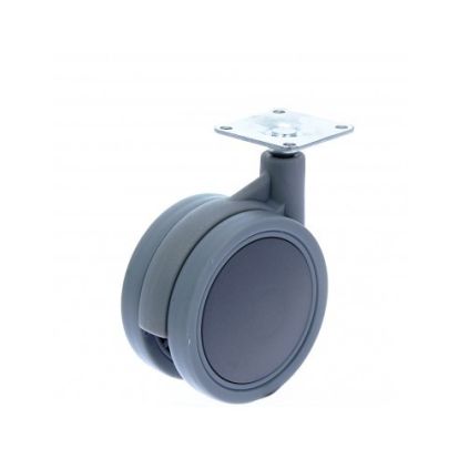 Rotila din plastic gri D75 dubla cu flansa metalica, 35 kg (4 buc)