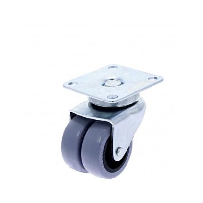 Rotila din plastic gri D50 dubla cu flansa metalica, 50 kg (4 buc)