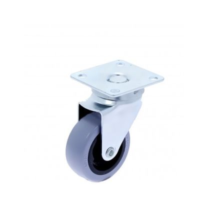 Rotila din plastic gri pentru mobila D50 cu flansa metalica, 40 kg (4 buc)