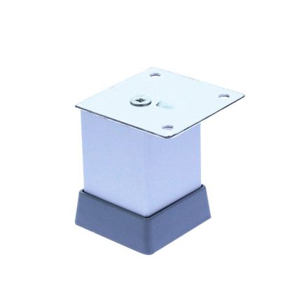 Picior patrat Uberto reglabil din aluminiu H60x40x40, satinat (4 buc)