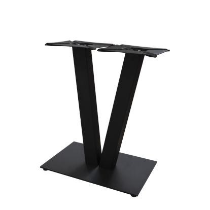 Picior central Victory din oțel cu baza dreptunghiulară H720x80x80, negru