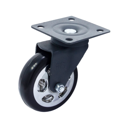 Rotila din plastic antracit-crom D75 cu flansa metalica, 50 kg