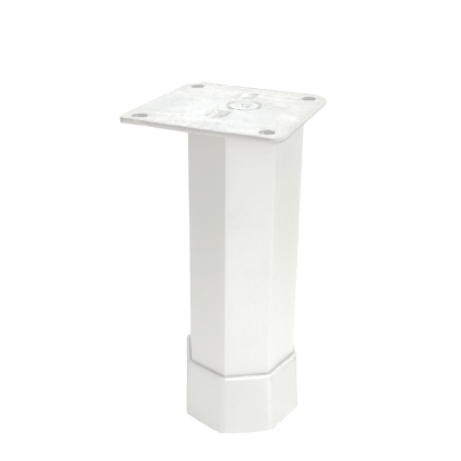 Picior sofa Octa octogonal reglabil din aluminiu H150x40, alb