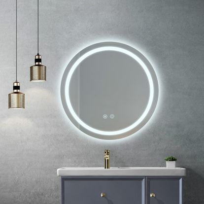 Oglinda rotunda cu LED Museo Blend, spate PVC, Ø600 mm