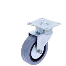 Rotila din plastic gri D75 cu flansa metalica, 50 kg