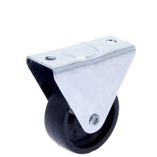 Rotila din plastic negru D50 cu flansa metalica, 35 kg