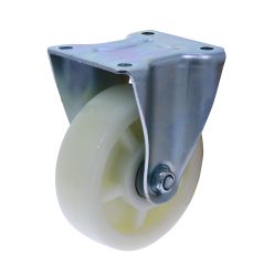 Rola din nylon D125 cu flansa metalica fixa pentru carucior marfa, 400 kg