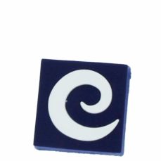 Buton mobila patrat albastru/alb din plastic flexibil 38752