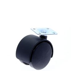 Rotila din plastic negru D40 cu flansa metalica, 20 kg (4 buc)