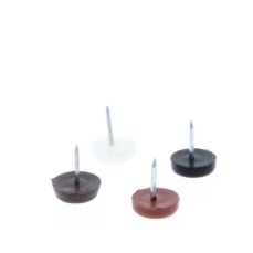 Alunecator din plastic rotund cu fixare cui, negru