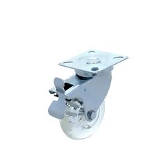 Rotila din silicon transparent D75 cu frana si flansa metalica, 55 kg (4 buc)