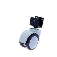 Rotila din plastic gri-negru D50 cu flansa metalica 'U', 30 kg (4 buc)