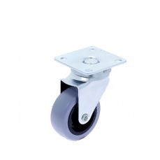 Rotila din plastic gri pentru mobila D50 cu flansa metalica, 40 kg (4 buc)
