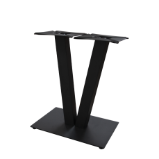 Picior central Victory din oțel cu baza dreptunghiulară H720x80x80, negru