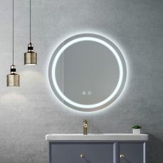 Oglinda rotunda cu LED Museo Blend, spate PVC, Ø600 mm