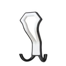 Cuier Index din metal negru cu ornament plastic alb