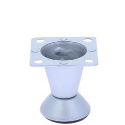 Picior conic Dino reglabil din aluminiu H50, satinat