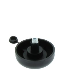 Picior sofa Zeno rotund reglabil din plastic H17xD47, negru