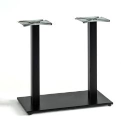 Picior central Duo din oțel cu baza dreptunghiulară H720, negru