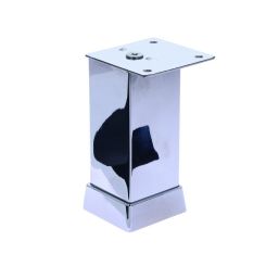 Picior patrat Uberto reglabil din aluminiu H100x40x40, crom (4 buc)
