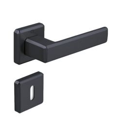 Maner de usa CEBI CARLI gri metal mat cu rozeta patrata pentru cheie