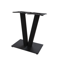 Picior central Victory din oțel cu baza dreptunghiulară H720x80x80, negru