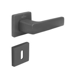 Maner de usa CEBI ZIP FLAT compozit gri inchis cu rozeta patrata pentru baie