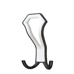 Cuier Index din metal negru cu ornament plastic alb