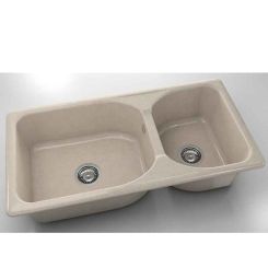 Chiuveta cu doua cuve Fat Classic 95 x 49 cm, peach freeze 800
