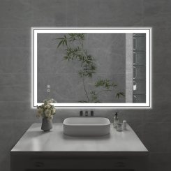 Oglinda dreptunghiulara cu LED Museo Shine, spate PVC, 1200 x 800 mm