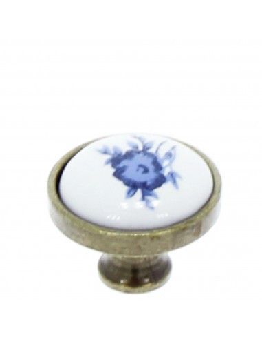 Buton din zamac cu ceramica Arno 38250.02, antic (2 buc) | Regency