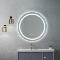 Oglinda rotunda cu LED Museo Blend, spate PVC, Ø600 mm